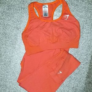 Gymshark Vital Seamless Set Orange Marl Large